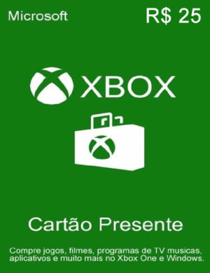 Cartão Microsoft Xbox R$ 25 Reais