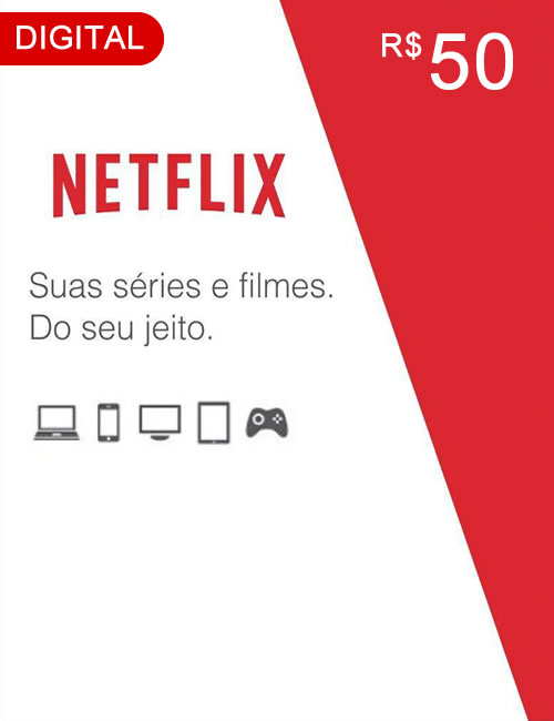 Cartão Pré-pago Netflix R$ 40 Reais - Assinatura Envio Rapid